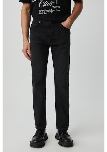 BRUNO Erkek Regular Fit Rahat Kesim Kalın Dokulu Yıkama Efektli Magic Denim Antrasit Jeans