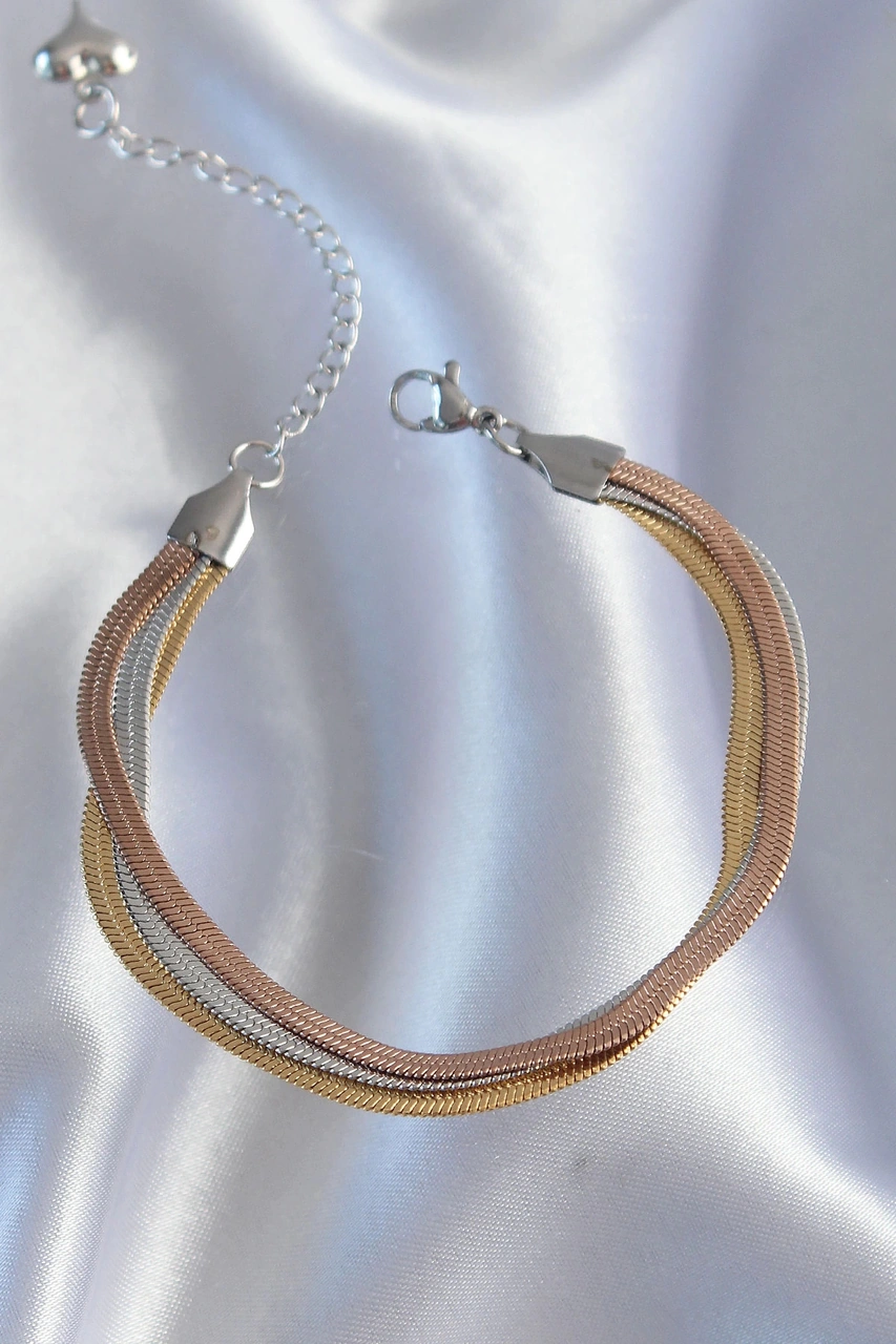 Dodes 316l Çelik Renkli İtalyan Zincir Model Çoklu Bileklik Tg27bb6186 Çok Renkli