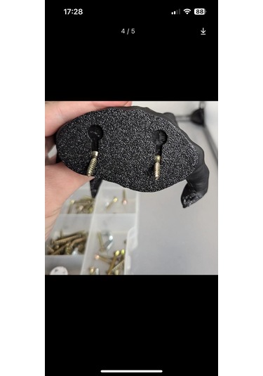 El Figürlü Kulaklık / Havlu Çok Amaçlı Figürlü Plastik Duvar Askısı Siyah