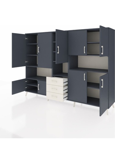 Hyperion Dolap 13 Raflı 3 Çekmeceli 9 Kapaklı 220x44x163 Antrasit Antrasit-antrasit/aytaşı Hyperion Dolap 13 Raflı 3 Çekmeceli 9 Kapaklı 220x44x163 Antrasit Antrasit-antrasit/aytaşı