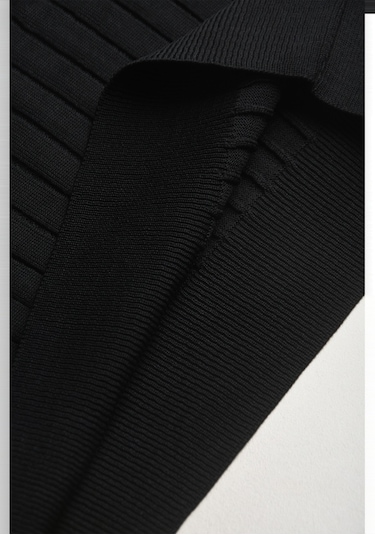 Deepsea Erkek Siyah Polo Yaka Fitilli Triko Kazak %100 Pamuk, Esnek Dokulu, Modern Kalıp 2605305 Siyah