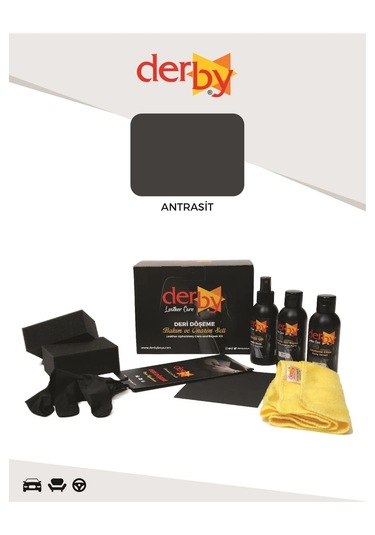 Derby Antrasit Deri Döşeme Ve Direksiyon Boyama 3 Lü Set