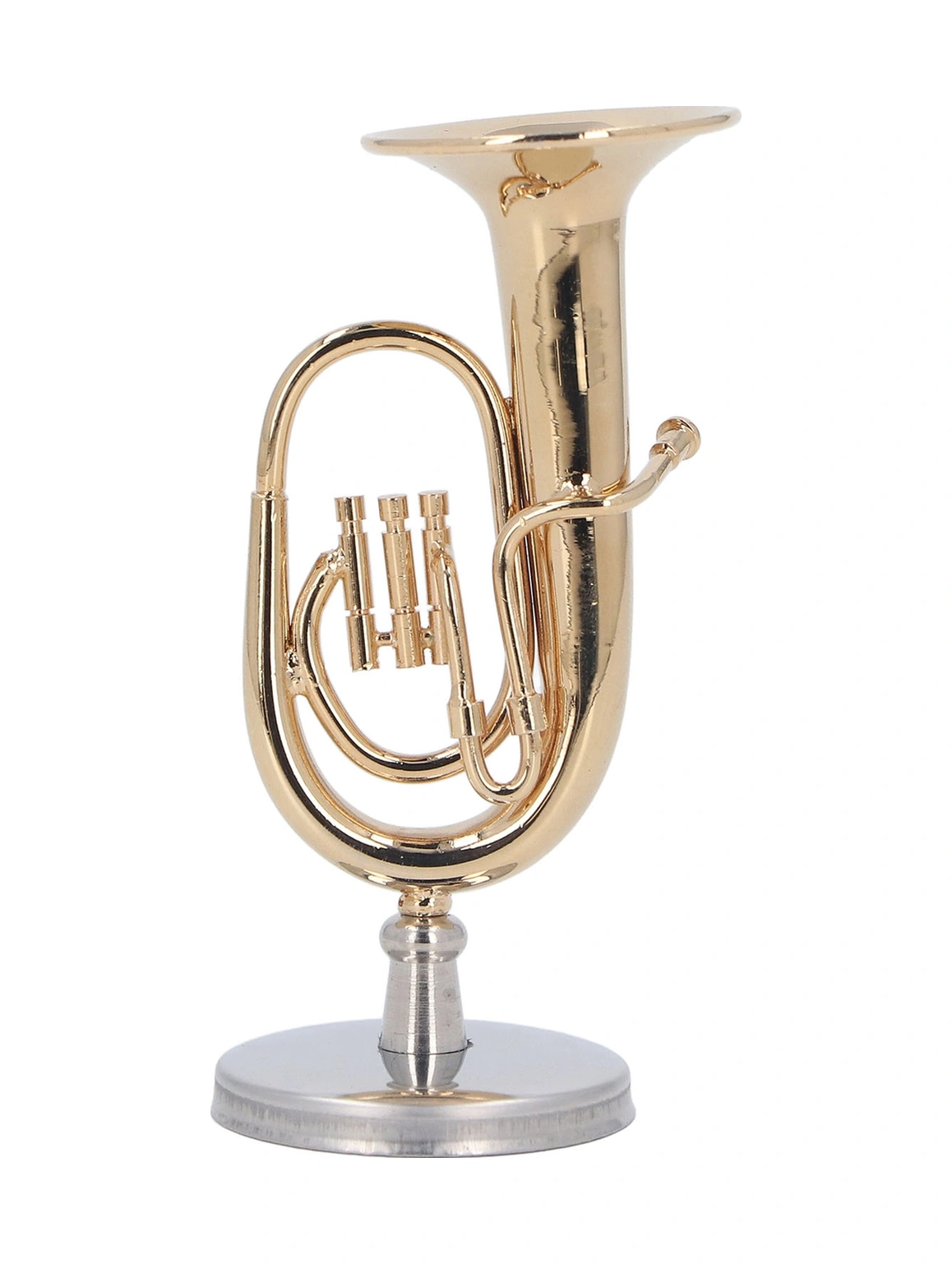Wezone Minyatür Altın Kaplama Pirinç Tuba Modeli - Müzik Severlere Hediye Masaüstü Dekorasyonu Kutu Ve Taban İle 6 Cm