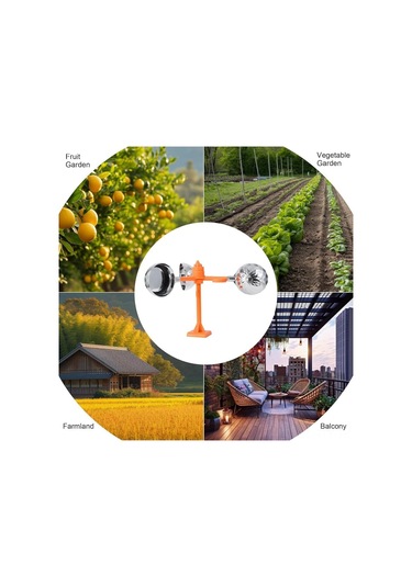 Dianziye Dışarıda Kullanım İçin Yansıtıcı Ve Döner Kuş Çekici - Bahçe, Balkon Ve Çiftliklerde Kuşlardan Koruma Aleti Metal-plastik, Turuncu