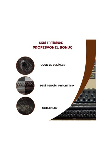 20 Ml. Kahve Deri Tamir Bakım Onarım Jeli Koltuk Çatlak Yırtık