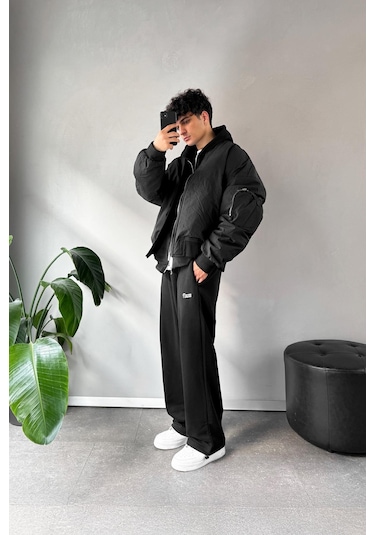 Flaw Atelier Baggy Eşofman Altı Siyah Siyah
