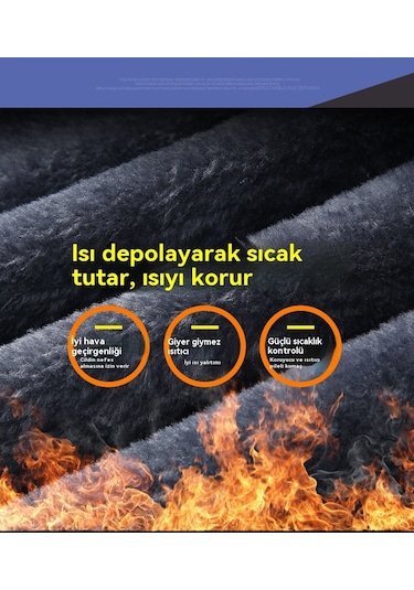 Erkek Outdoor Çift Ceket Peluş Ve Kalınlaştırılmış Siyah Siyah