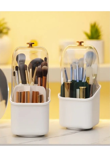 Mufunye Kozmetik Saklama Kutusu, Döndürülebilir, Toz Geçirmez Ve Büyük Kapasiteli, Kare Yeşil