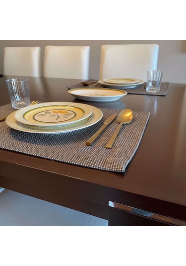 Alesta Home Gri Düz 6'lı Amerikan Servis 50x35cm Gri