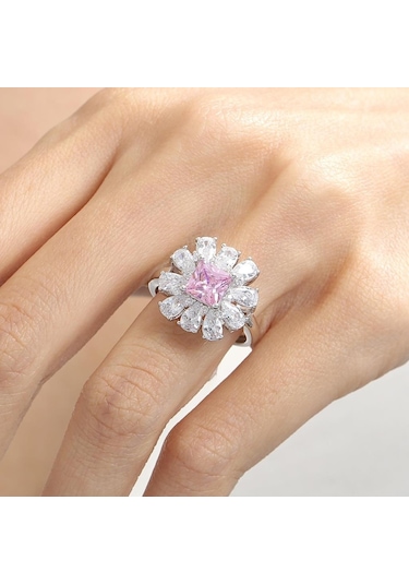 Mia Vento Effective Diamond Milano Rüyası Pink Taşlı Gümüş Yüzük