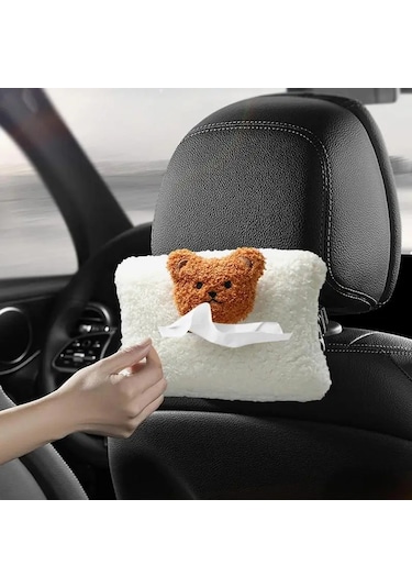 B-lambswool Araba Doku Kutusu Asılı Tip Çekmece Kutusu Kapağı Araba Koltuğu Arka Kol Dayama Kutusu Doku Çanta Karikatür Hayvanlar Peçete Doku Kağıt