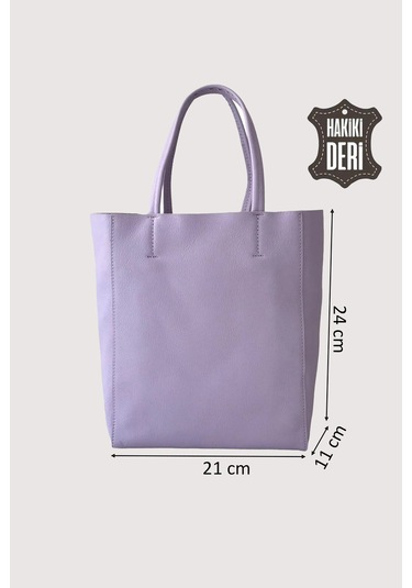 Hakiki Deri Kadın El Çantası Lila Smr8751 Lila