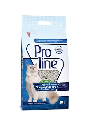 Proline Parfümsüz İnce Taneli Topaklaşan Bentonit Kedi Kumu 2 x 10 L