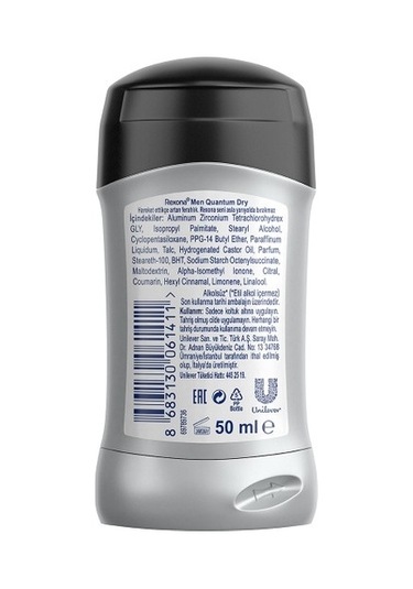 Rexona Quantum Dry 48H Erkek Stick Deodorant 50 ML
