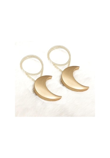 Manyetik Metal Perde Bağları, 1 Çift, Ay Şeklinde Metal Perde Klipsleri, İp, Sanat, Menisküs, Altın, Ev Ofisi İçin Perde Bağları Diğer