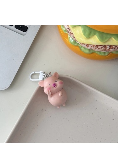 Jettıng Sevimli 3d Piggy Anahtarlık Çanta Ve Telefon Aksesuarıgri