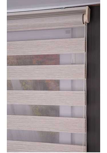 Oba Perde Bambu Pileli Zebra Perde Beyaz 140 x 190