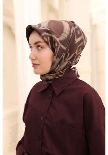 Silk Home Twill İpek Eşarp 11462-07 Kahverengi, Vizon