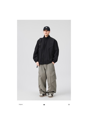 Snapbuy Rahat Ve Şık Düz Yakalı Erkek Ceketi Siyah