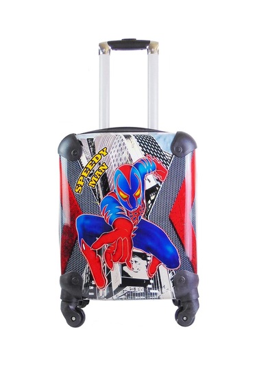 Nishev.com Evini Sev Spiderman Speedy Man Erkek Çocuk Valizi Siyah