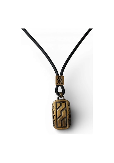 Totem Tablet Geometrik Kolye Siyah