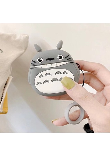 Microsonic Aipods Uyumlu 4.nesil / Anc Kılıf Cartoon Figürlü Silikon Crtn-fgr-ttr Titanyum Gri