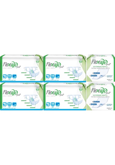 Flexi Life Hasta Bezi Bel Bantlı M 120 Adet+ Yatak Koruyu 60 Adet M