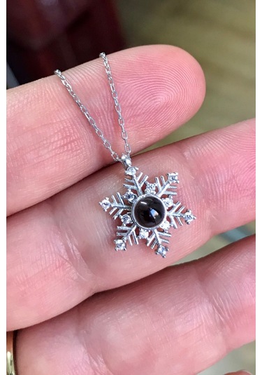 100 Dilde Seni Seviyorum Kar Tanesi Gümüş Kolye Wsn230K