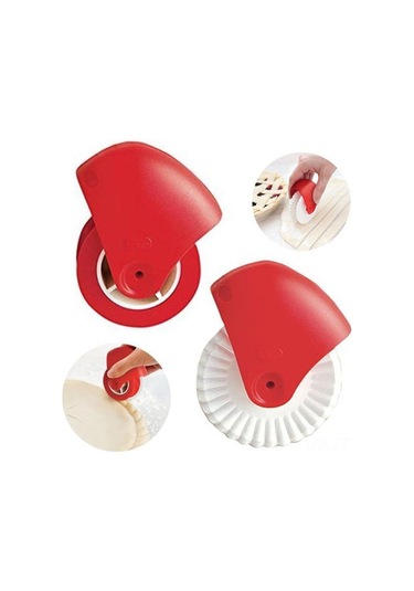 Vkemall Manuel Dalgalı Pastry Kesici, Pasta Ve Hamur Kesim Aracı, Mutfak Küçük Aleti - Beyaz 1 Adet Beyaz