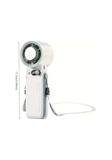 Xuweiwei Siyah Yüksek Hızlı Soğutmalı El Tipi Fan Led Ekranlı Taşınabilir Hafif Açık Hava Kamp Seyahat Yaz Serinletici Vantilatör