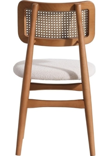 Helios Beyaz Hazeranlı Ceviz Ahşap Bohem Sandalye