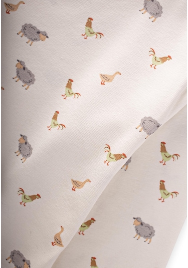 Pijama Takım 1-5 Yaş Karışık Hayvan Desen Ekru