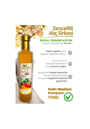 Zencefilli Alıç Sirkesi 500 Ml - Organik Doğal Fermantasyon
