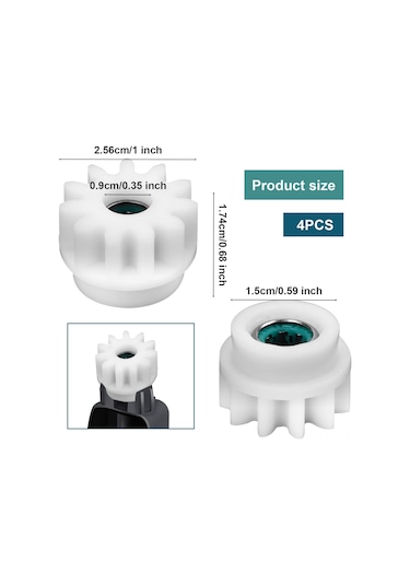 Konesam 4 Adet Tekerlekli Mop Pedal Değişim Parçaları - Tek Yönlü Vileda Ve O-cedar Uyumlu Beyaz Tamir Aksesuarı