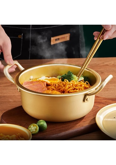Güveç Kore Mini Askeri Erişte Pot Tencere Ramen Kamp Pot Çift Diğer