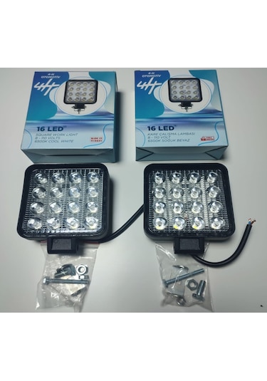 2 Adet Kare Çalışma Lambasıkalın Kasa 28mm 8-110 Volt 6500k