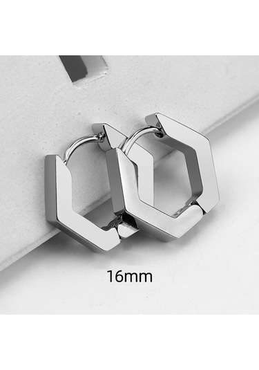 Jzcat Erkekler Ve Kadınlar İçin Geometrik Şekilli Küpeler-tgeh07 Gümüş