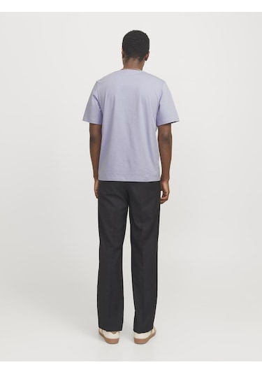 Jack & Jones Erkek Bisiklet Yaka Basic Tişört - Organic - 12156101 Languid Lavender Çok Renkli