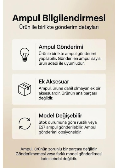 Siyah 3'lü Beton Görünümlü Dekoratif Avize