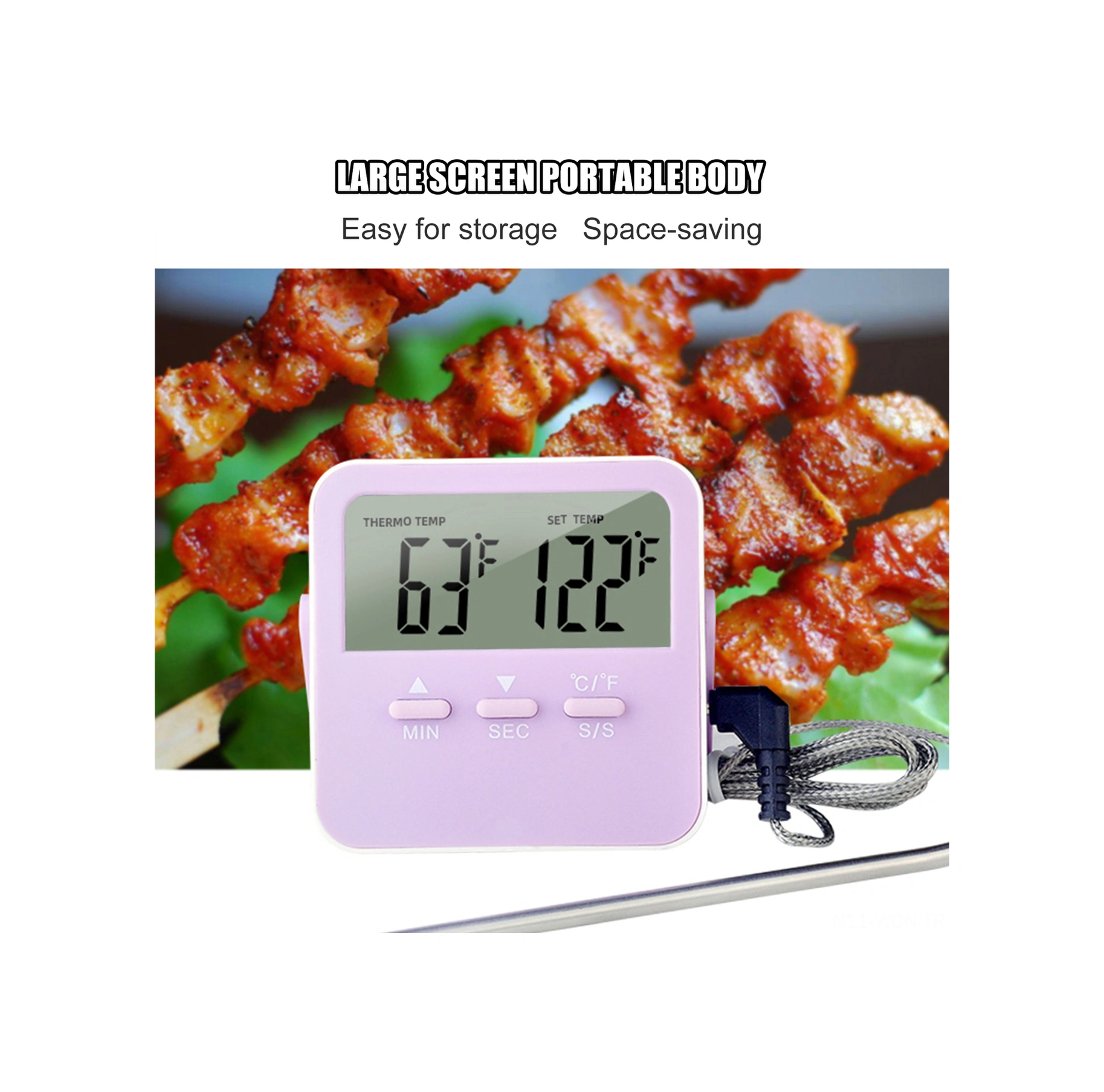 Neevoyu Tp12 Yeşil Yüksek Hassasiyetli Zamanlayıcı Ve Sıcaklık Alarmlı Termometre 0-250 C