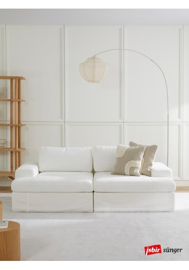 Mode Siesta Pro Kuş Tüyü Kanepe 2 Modül 01 Kırık Beyaz Keten Kuma