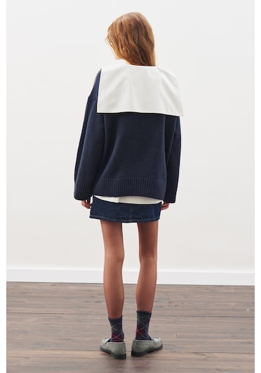 Chunky Oversıze Kazak Lacivert Lacivert