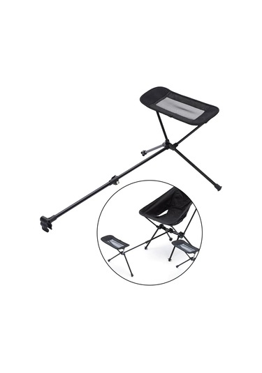 Homyl Katlanır Kamp Sandalyesi Ayak Dayama Aksesuarı Alüminyum Siyah