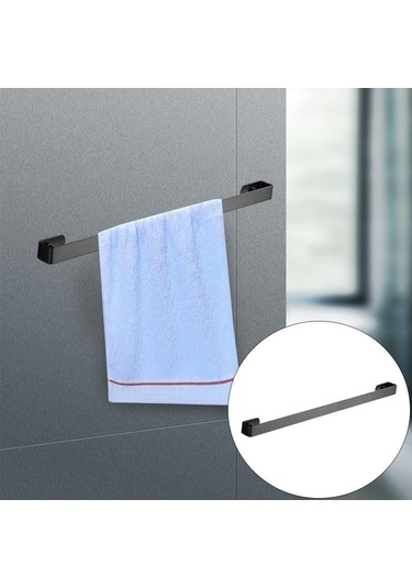 Bosphorusboutique02 Suntek Duvara Monte Tuvalet Havlu Askısı, Bar Askı, Siyah, 30cm, Mutfak/küçük Banyo Siyah