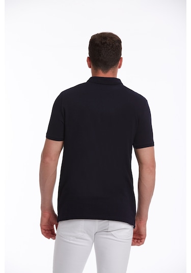 Hatemoğlu 530814658 Regular Fit Pamuk Polo Yaka Erkek Tişört Lacivert