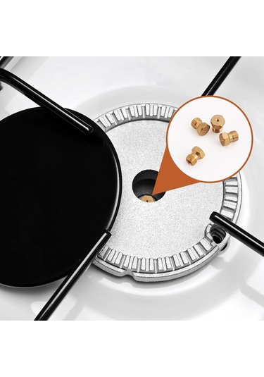 Qingmipy M6x0.75 Bakır Propana Dönüştürme Aleti Seti - 36 Parça Ocak Fırın Açıkça Dönüştürücü Burner Aksesuarı Altın