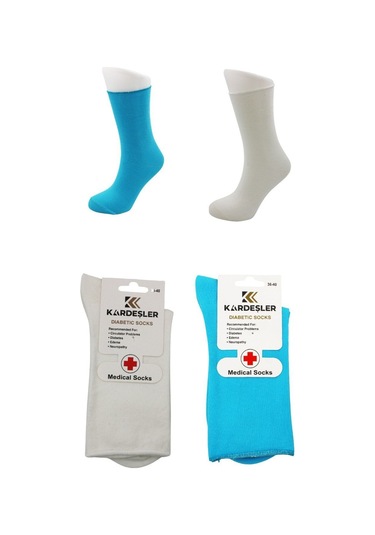 Kadın Çok Renkli Soket Diyabetik Şeker Çorabı Pamuklu Sıkmayan Çorap 6'lı Paket Çok Renkli