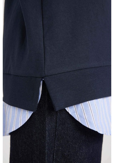 Defacto Bisiklet Yaka Etek Ucu Detaylı Basic Düz Sweatshirt Lacivert Tunik A9529AX24AUNV248 Lacivert Defacto Bisiklet Yaka Etek Ucu Detaylı Basic Düz Sweatshirt Lacivert Tunik A9529AX24AUNV248 Lacivert