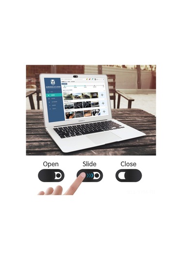 Geeksen Kamera Koruması Kaydırmalı Kapağı - Telefon/tablet/dizüstü Bilgisayar Uyumlu - Siyah - 6 Adet Paket