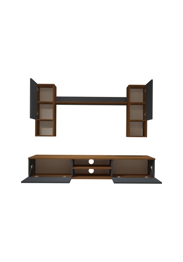 Decoraktiv Eko 5da Mdf Dvd Tv Ünitesi Tv Sehpası Ceviz - Antrasit